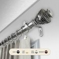 Kd Encimera 1 in. Ron Curtain Rod with 48 to 84 in. Extension, Satin Nickel KD3739784